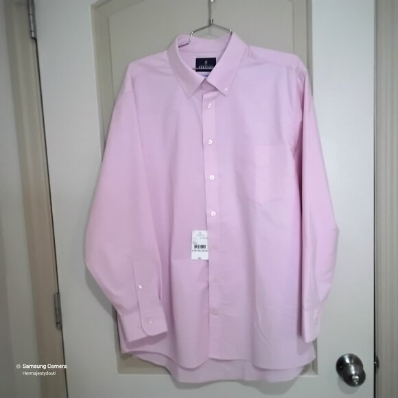 Stafford Men CoolMax Light Pink Long Sleeve Button Down Shirt NWT Sz. 16 - 161/2 - Picture 1 of 7